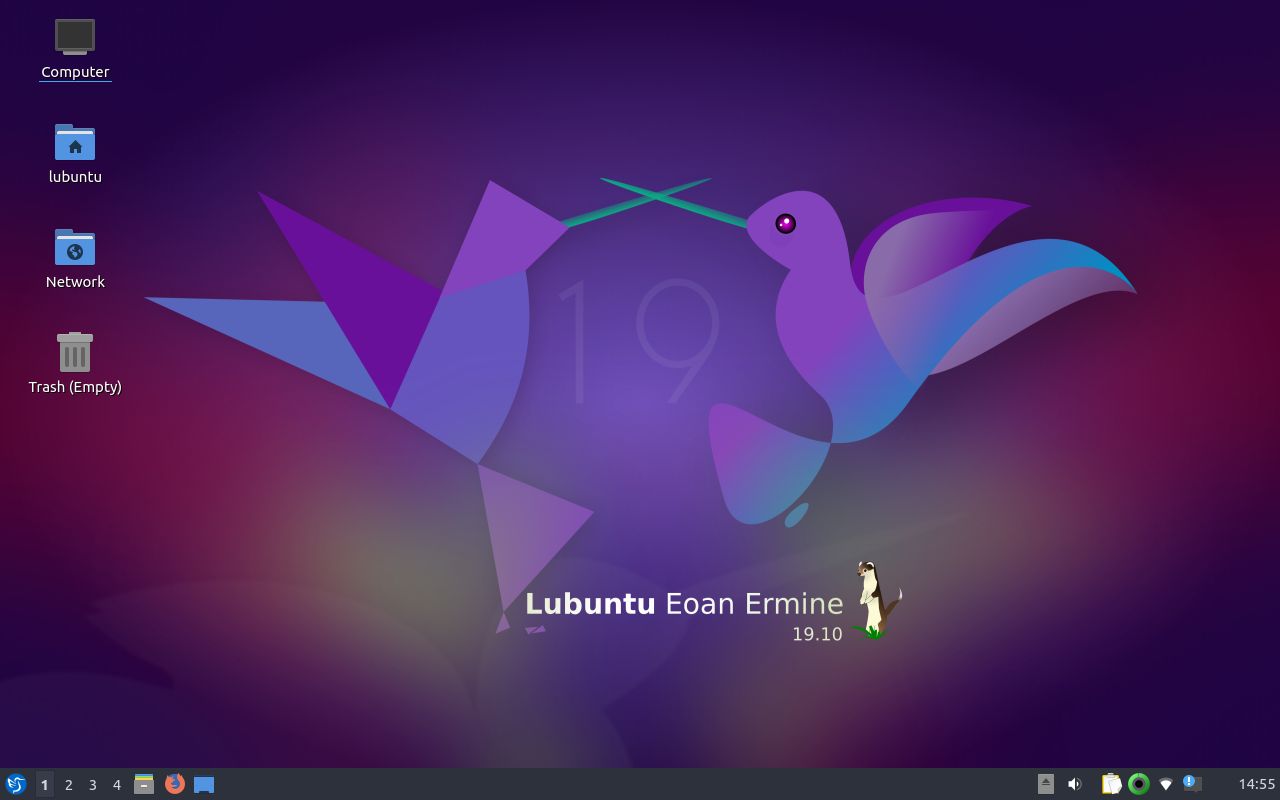 Lubuntu 19.10 Eoan Ermine Desktop